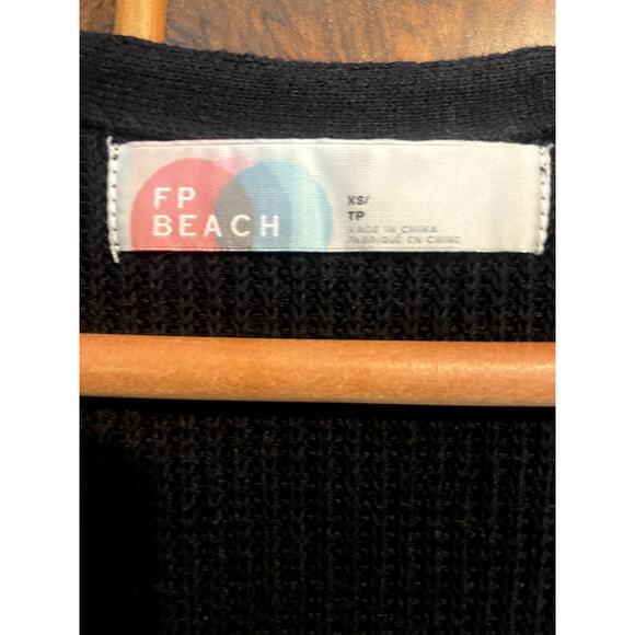FP BEACH Free People Nikki Sweater Knit Dress Patch Pockets Black Size XS - Picture 3 of 14